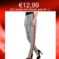 JCL broek met streep grijs M - L
