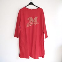 Sweat jurk motorcycle strass steentjes rood XL/XXL