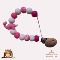 nr 21 noekies Speenkoord dino roze wit