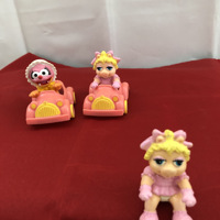 Muppets Miss Piggy en Animal in autootjes set