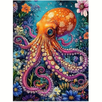 nr 81 Diamond Painting octopus 50x40cm (rond)