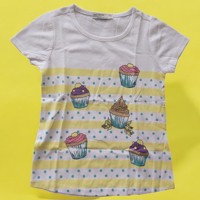 Glo-Story cupcakes t-shirt geel 110