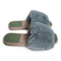 Fluffy muiltjes- slippers groen 38