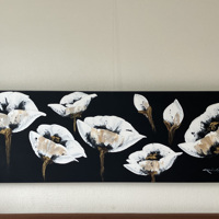 Schilderij bloemen breed