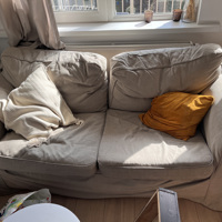 Taupe/grijze tweezitsbank