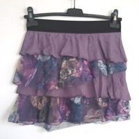 Mini rok met laagjes van kant lila paars L/XL