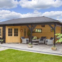 Blokhut - Tuinhuis Paiva | 44 mm | vuren onbehandeld