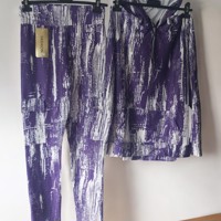 Fashion 2 delig huispak violet paars wit S/M