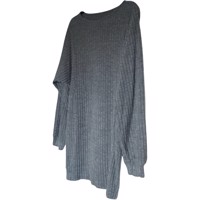 stretchy jurk grijs met pofmouwen XXL