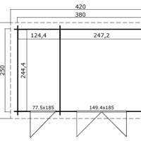 Tuinhuis-Blokhut Belmont 1: 380 x 250 cm