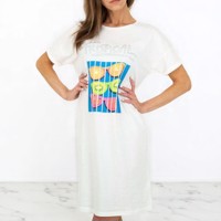 Shirt jurk Tropical fruit wit S
