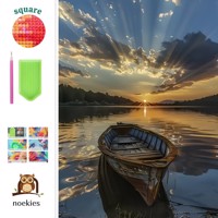 nr 53 Diamond Painting boot zonsondergang 50x40cm (vierkant)