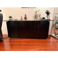 Dressoir zwart met marmeren blad 