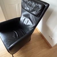 Zwart, leren fauteuil
