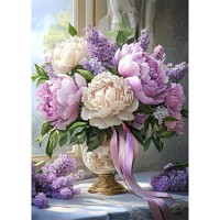 nr 54 Diamond Painting bloemen 50x40cm (vierkant)