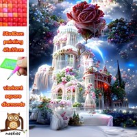 50x40cm Diamond Painting paleis rozen (vierkant) nr 52
