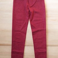 Drole de Copine stretchy zachte sterren broek rood S