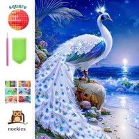 nr 40 Diamond Painting pauw strand 50x40cm (vierkant)