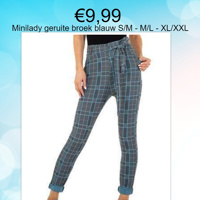 Minilady geruite broek met koord blauw S/M - M/L - XL/XXL