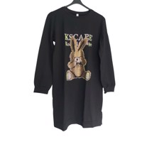 Sweat jurk strass steentjes zwart L/XL