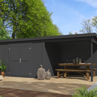 Blokhut met overkapping Kjeld 550x250 onbehandeld vuren