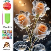 nr 24 Diamond Painting kristal rozen 50x40cm (vierkant)