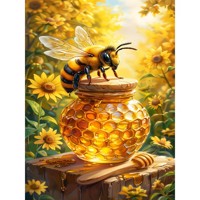 nr 29 Diamond Painting bij honing 50x40cm (vierkant)