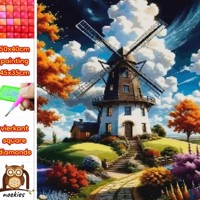 50x40cm Diamond painting molen (vierkant) nr 42