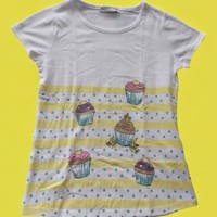 Glo-Story cupcakes t-shirt geel 128