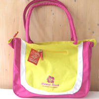 Grote tas in mooie kleuren  Geel/roze/wit Nieuw