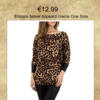 Enzoria tuniek luipaard creme One Size