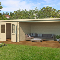 Blokhut met overkapping St. Louis 681x292 Onbehandeld vuren