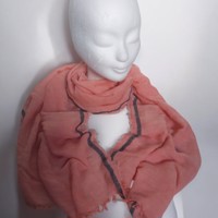 sjaal / omslagdoek zalm roze 170cmx51cm