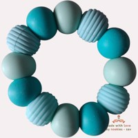 Noekies Handgemaakte Bijtring turqouise - Nieuw!