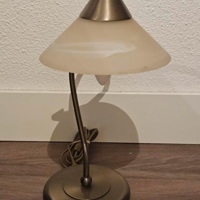 Vintage - Agostinelli albast tafellamp met messing voet '70