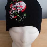 Skull muts roses glitter one size 14 jaar - 99+ jaar.