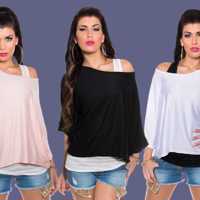 2in1 shirt kleur roze/wit, zwart/wit en wit/zwart  Nieuw