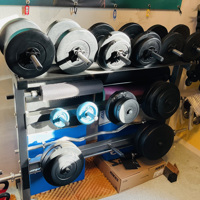 Te koop mooie gewichten en halters rek (z.g.a.n.)
