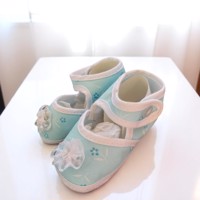Junior Joy Babyschoenen Newborn Lichtblauw Met Bloemetjes