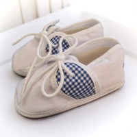 Junior Joy Babyschoenen blauw ruitje - newborn