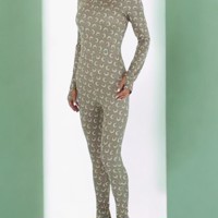 White icy - stretchy - Jumpsuit - olive - korte col - S/36