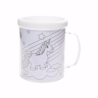 kleur je eigen beker - unicorn - met 3 tekeningen
