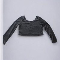 crop top wijd lange mouwen zwart XXL