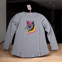 Seagull longsleeve t-shirt grijs Unicorn 170/176