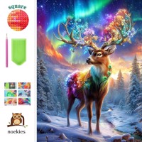 nr 69 Diamond Painting kleurrijk hert 50x40cm (vierkant)