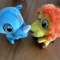 Lidl safari mini’s 2 kleine knuffels neushoorn leeuw 