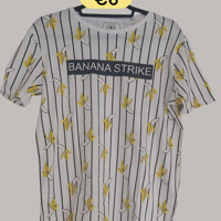 Glo-story strak t-shirt wit banana strike M