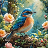 nr 56 Diamond Painting vogel 50x40cm (vierkant)