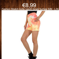 Fashion Stretch korte (sport) broek fuchsia S/M - L/XL