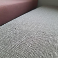 Hocker / Voetenbank Beige met Houten Poten